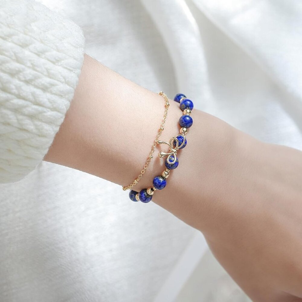 Handmade Crystal Gemstone Bracelet Gold Plated Adjustable Jewelry Gift for Women - Picture 3 of 9